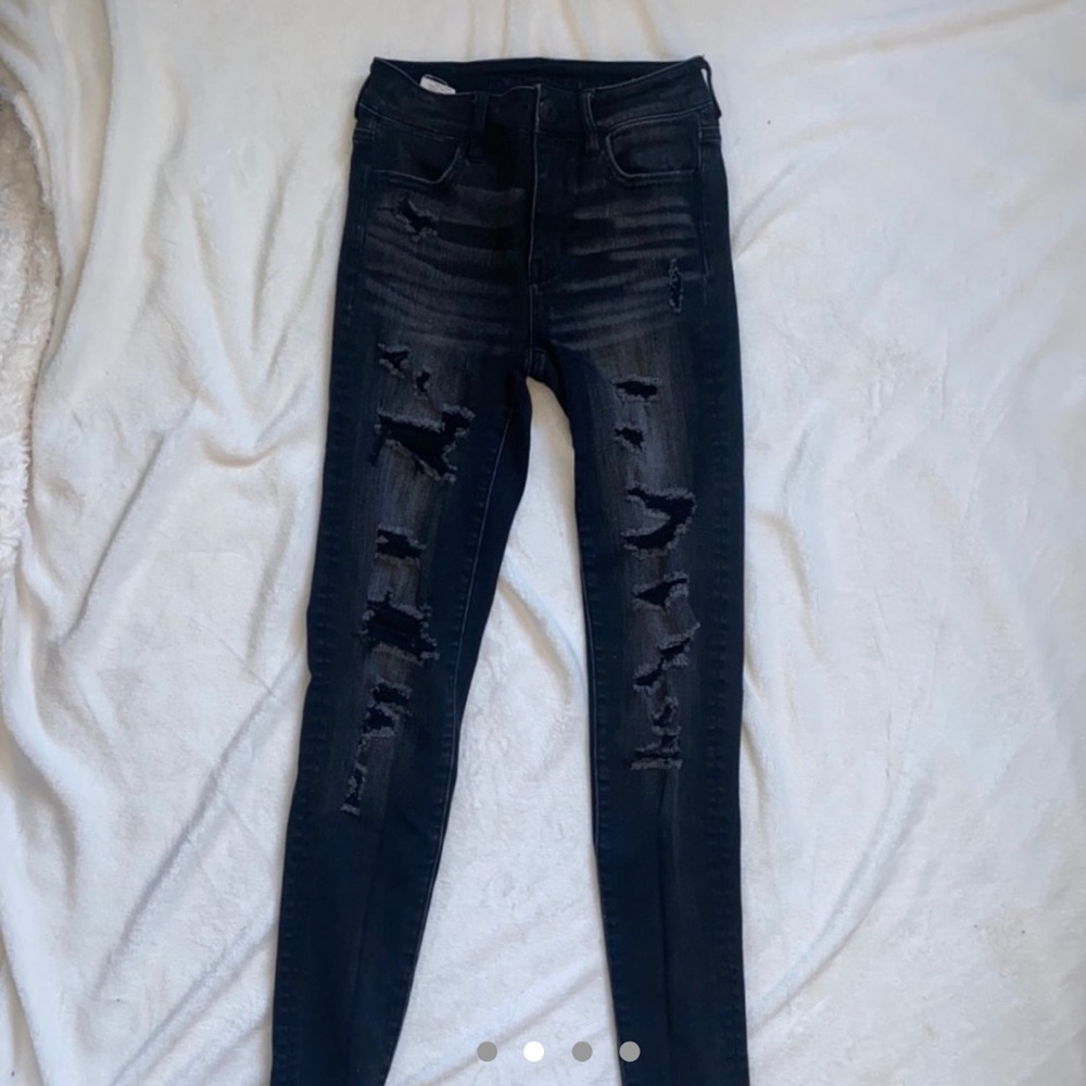 American Eagle black ripped Jeggings